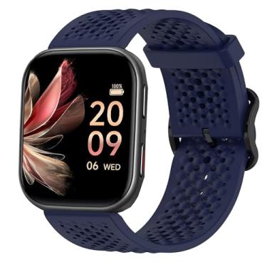 Imagem de Lamshaw Compatível com pulseiras de relógio inteligente FITVII, pulseira de silicone de 20 mm e 22 mm com fivela de metal compatível com relógio inteligente FITVII HM57, HM78, HM68, HM21, H56, H86