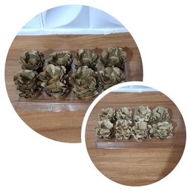 Imagem de Forminhas para Doces, 80 Peças Decorativas em Formato de Flor para Festas, Casamentos e Aniversários (Ouro e Mocha)