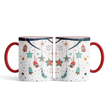 Imagem de Caneca xicara porcelana Natal galho enfeitado 25EI (vermelho)