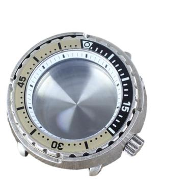 Imagem de FEIYASHI Caixa de relógio Abalone de aço inoxidável modificada de 47 mm, vidro de cristal de safira para movimento NH35/NH36 NH38 4R36, Anel branco Chapter 2, Solid bottom cover, Capa de relógio de