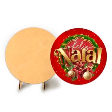 Imagem de Painel Com Elastico Redondo 50cm Natal + Suporte MDF (NAT177)