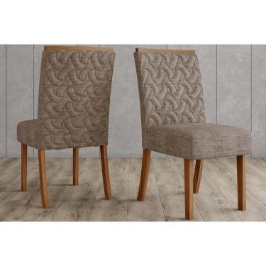 Imagem de Kit 2 Cadeiras Sala Jantar Esther 2 Un Nature-linho Marrom - Henn