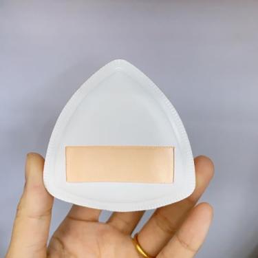 Imagem de Pó Puff Face, Dupla Face Triângulo Macio Puff Veludo Maquiagem Esponja Beleza Liquidificador para Pó Solto, Branco