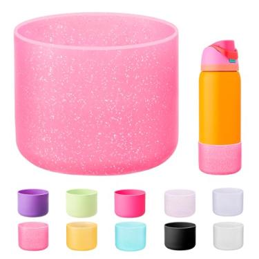 Imagem de Bluwing Bota de silicone para garrafa de água Owala 947 ml, parte inferior de manga protetora antiderrapante para garrafa de água isolada Owala 947 ml FreeSip/Twist/Flip (rosa brilhante)