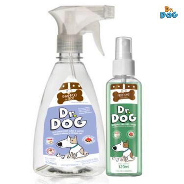 Imagem de Kit Dr. Dog Banho a seco pet 500ml e perfume Cachorro &amp; Gato120ml FILHOTES
