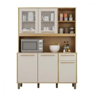 Imagem de Cozinha Rubi 5 Portas 1 Gaveta Cinamomo Com Off White Valdemoveis Cinamomo Com Off White