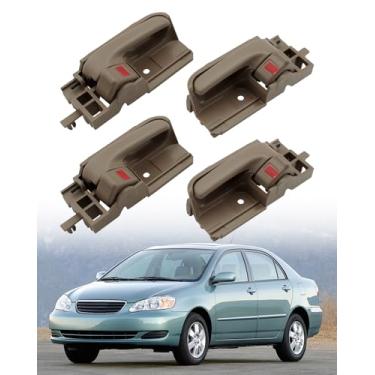 Imagem de Puxadores de porta interiores (4 peças), compatíveis com Toyota Corolla 2003-2008, Toyota Tacoma 2005-2015, motorista LH dianteiro e traseiro e lado do passageiro RH, puxador de porta interna, OE