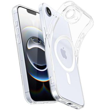 Imagem de Svanove Capa transparente macia para iPhone 16e fina magnética, compatível com Magsafe Minimalista Ultra Fina Transparente Silicone SafeCase, Não Amarelecimento Borracha TPU Bumper Mag Safe Cover