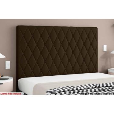Imagem de Painel de Cama Box Estofada Casal Camponesa Veludo Cacau - Simbal