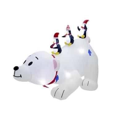 Imagem de IEUDNS Decoração de Natal inflável com luzes LED embutidas, plugue americano, para áreas externas. Lindo enfeite para jardim.