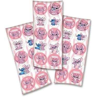 Imagem de Adesivos Decorados STITCH ANGEL Rosa 9,5X23CM  Pacote com 30 Unidades 