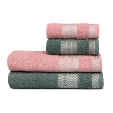 Imagem de Jogo Toalha De Banho Gigante 4 Peças Siena Atlântica - Atlantica