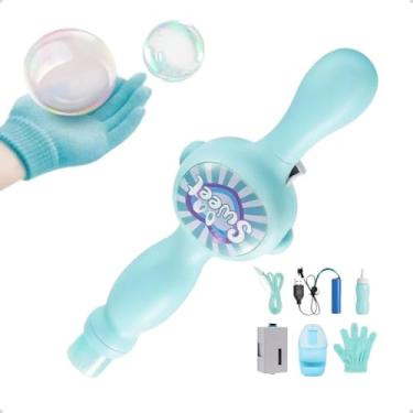 Imagem de Bastão de Bolhas em Fumaça Kit Completo para Diversão Lança Bolha Fumaza (Azul)