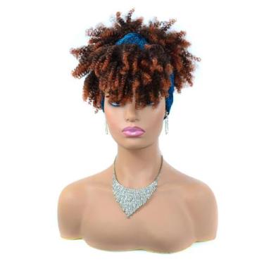 Imagem de Wig Cacheada Peruca Curta Com Franja Idêntica Ao Humano - bbless, 1b35