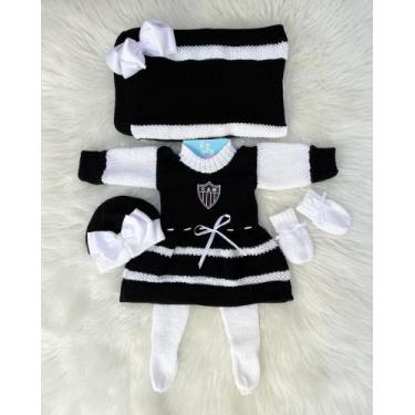 Imagem de Kit Saída de Maternidade Personalizada Atlético Mineiro  Tricô Artesan