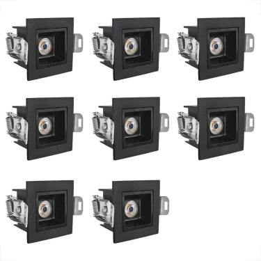 Imagem de 8 Mini Spot Dowlight Quadrado Led 3000K Embutido Bet54