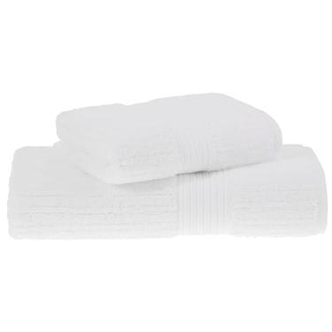 Imagem de Toalha de Banho e Rosto Buddemeyer Luxo Fio Penteado 2 Peças Premium Alta Absorção Cor:Branco 1011