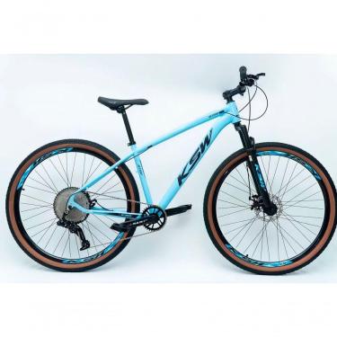 Imagem de Bicicleta Aro 29 Ksw Xlt Alumínio 12v Kit 1x12v Pedivela Single K7 11-50 Freio A Disco Mecanico- Azul Claro Tam. 19