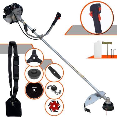 Imagem de Roçadeira Com Sistema Antivibração Toyama TBC43H 2T 43cc 1,7HP Com Carretel e Faca 3 Pontas + Faca 2 Pontas + Faca 6 Pontas + Faca 80 Dentes + Trimmer