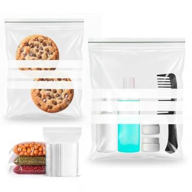 Imagem de 15un Saco Zip Fecho Hermético 15x22 Saquinho Plástico Multiuso P/Aeroporto Congelar Marinar Carne Organizar Alimentos Freezer Geladeira Embalagem Transporte Líquidos Voos Internacional Mala De Bordo