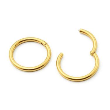 Imagem de Piercing Argola Articulada em Titânio PVD Dourado - M2 Piercing, 12mm