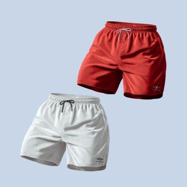 Imagem de Kit 2 Shorts Bermuda Mauricinho Masculino Praia Academia Básico Casual-Masculino