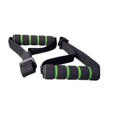 Imagem de Par de Pegadores de Borracha para Faixas de Resistência, Alças de Treino para Pilates e Exercícios de Força, Puxadores de Mão com Estribo