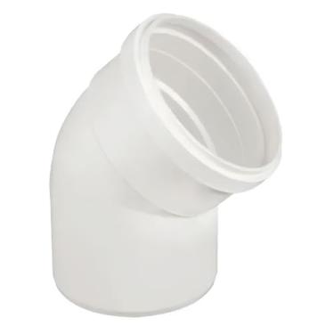 Imagem de Joelho 45° para Esgoto, PVC Branco, DN40/DN50/DN75/DN100, Série Normal, Sistema de Condução Sanitária, Classe SN-1500 Pa, NBR 5688 (25un - DN40)