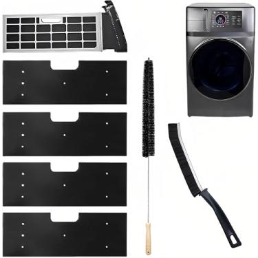 Imagem de WH01X35719 Filtro de fiapos, 4 PCS Combo de lavadora e secadora GE com 2 escovas de ventilação para secadora - Filtro de fiapos lavável à mão e reutilizável para filtro de secadora Ge Washer - para