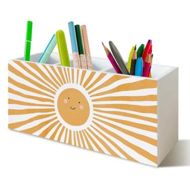 Imagem de YTRGI Suporte de lápis Boho Sun Sunshine para conselheiro escolar, escritório, sala de aula, organizador motivacional para terapia de quarto de crianças, meninos, meninas, decoração de escritório