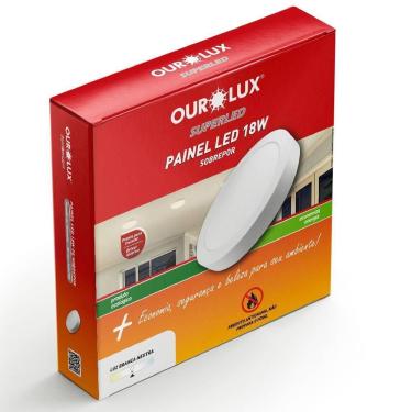 Imagem de Painel Abs Led Sobrepor 18 Watts Bivolt 4000k Redondo - 02909a - Ourolux