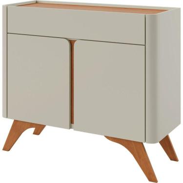 Imagem de Buffet Aros 2 Portas Pés Madeira Maciça - Mavaular Off White-naturale