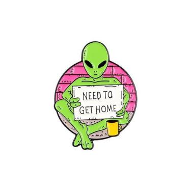 Imagem de Brooch Pin Cartoon Alien Funny Need to Get Home Sign - yiweisai