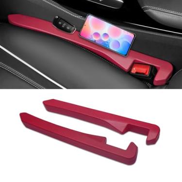 Imagem de HQRNYP 2 peças de enchimento de lacuna de assento de carro, bloqueador de carro, couro PU preenche a lacuna entre o assento e o console central, acessórios internos universais do carro organizador