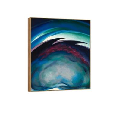 Imagem de BMZFYBS Georgia O'Keeffe famosa impressão em tela de arte de parede pronta para pendurar - série I pintura de moldura de madeira para decoração de sala de estar 30 x 35 cm 12 x 13 polegadas
