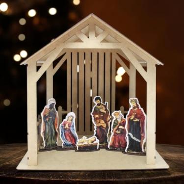 Imagem de Presépio Completo + Estabulo Mdf Igreja Grande 6 Imagens
