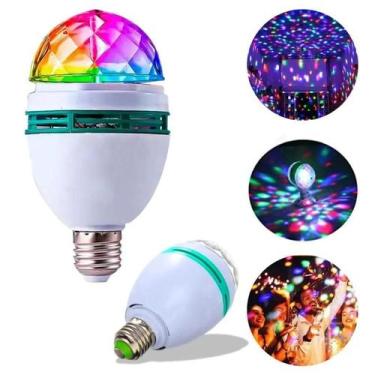 Imagem de Lâmpada Giratória Colorida Led Bola Maluca Festas Baladas - Lâmpada Ba