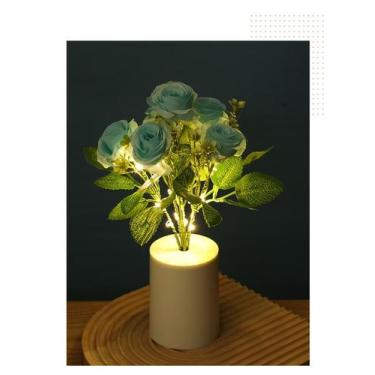 Imagem de Luminária Led Abajur Flor Artificial FL-004 - Bazar