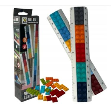 Imagem de Kit 12 Réguas de Blocos Coloridos para Encaixe – Educativo e Infantil, Peças Sortidas, Desenvolvimento Motor e Criatividade, Régua de Montar para Crianças