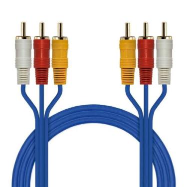 Imagem de Cabo 3Rca X 3Rca Conector Dourado 3M Vídeo Som Tv Conversor - New Day
