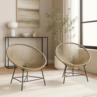 Imagem de Kit 2 Cadeiras Acapulco Alumínio Bege Corda Náutica Externo Sol Bege Corda Náutica Resort Hotéis Clubes Parque Aquático