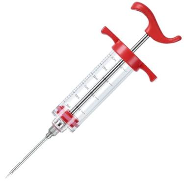 Imagem de Seringa Injetora de Temperos Profissional, Aço Inox e Plástico, 30ml, Para Carnes, Frango e Costela, Com Agulha Injetora, MR-BH018, Alira Home