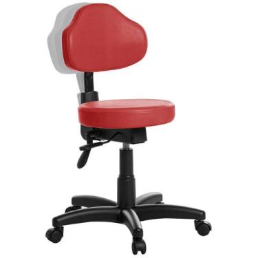 Imagem de Mocho Ergonômica Estética Clinica Plus Rce Cor Vermelho - Goldflex