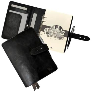 Imagem de Agenda Meu Pet Couro 334-R Personalizada Raffai Couros (Preto)