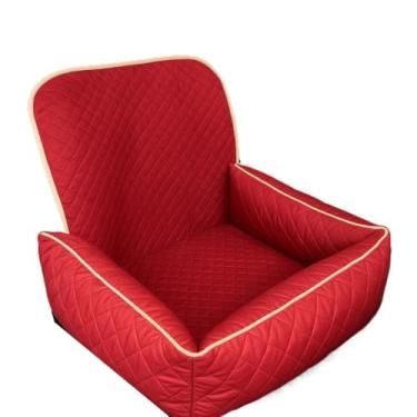 Imagem de Assento Protetor Pet Pequeno Banco Dianteiro de Carro Modelo Caminha Impermeável e Fácil Lavagem(Vermelho liso)