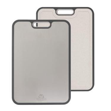 Imagem de Tábua de corte de titânio puro para cozinha, tábua de corte dupla face de grau alimentício, tamanho grande 16×11 – fácil de limpar, por Shishi Brands