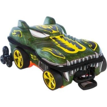 Imagem de Mochila de Rodinhas 3D Maxtoy Hot Wheels Howlin Heat Verde-Unissex