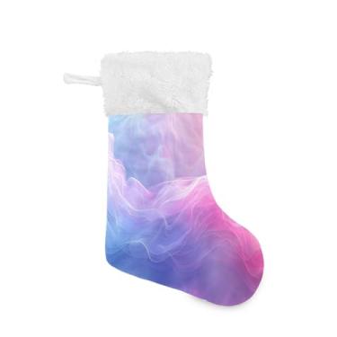 Imagem de GakkiGii Meia de Natal grande gradiente leve, decoração de Natal para pendurar na parede da árvore da lareira, 45 x 31 cm