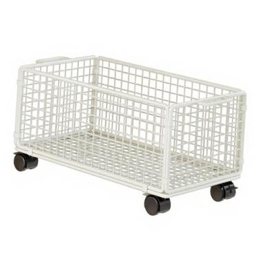 Imagem de SiaBiced Carrinho de armazenamento de malha organizadora com rodas, carrinho de arquivo móvel com rodas, pastas de arquivo suspensas, organizador para, Branco, S