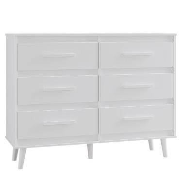 Imagem de Comoda 6 Gavetas 120 Cm Mila Branco Mobbs